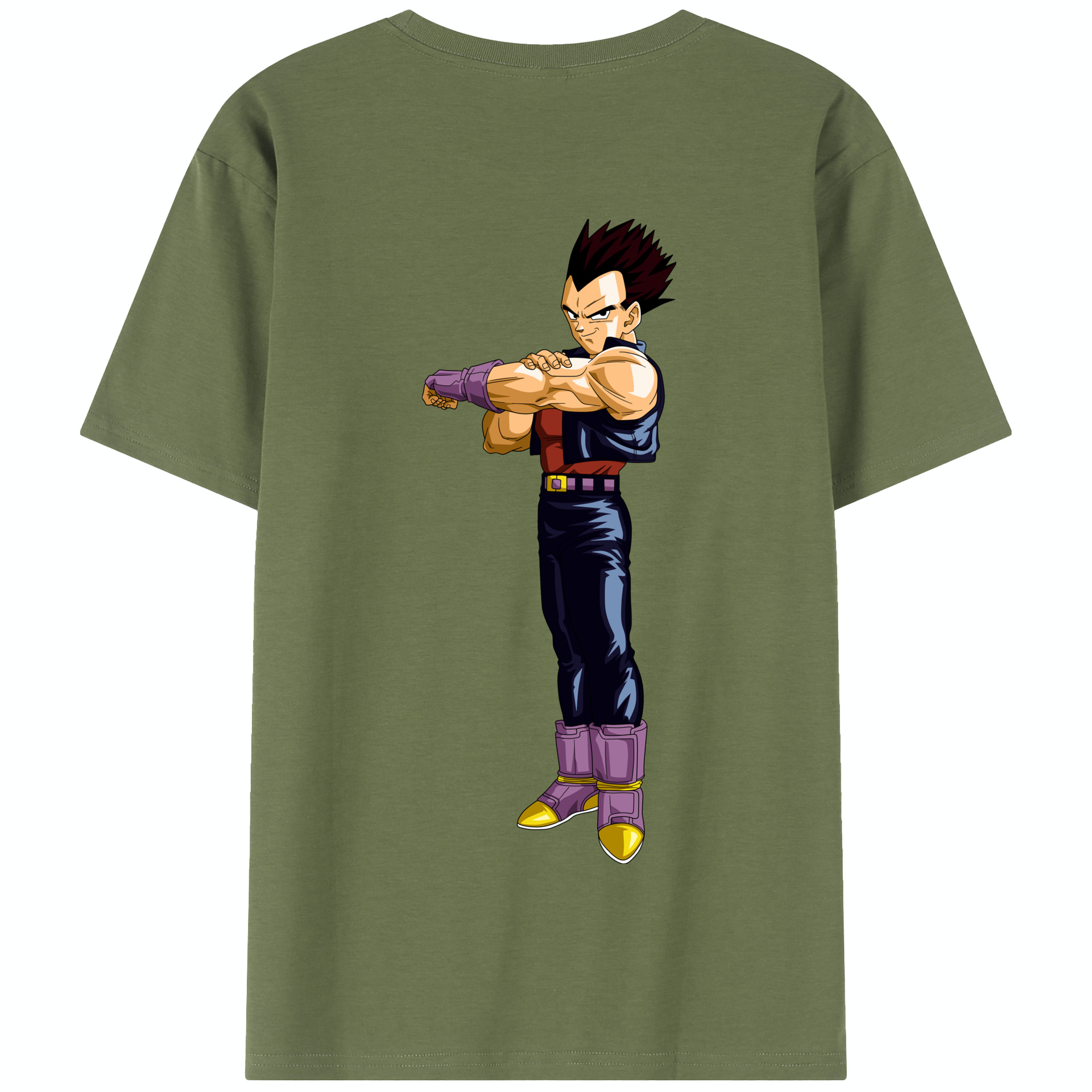 （画像用） ドラゴンボール ベジータ四世（Bejīta Yonsei）DRAGON BALL Vegeta IV 綿100％半袖Tシャツ（背面プリント）